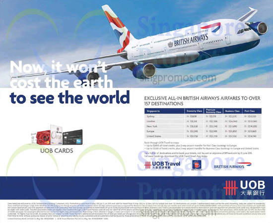 14 May UOB Cardholders Airfares Selected Destinations