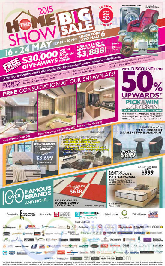 15 May Lucky Draw Gifts, Showflats, Participating Brands