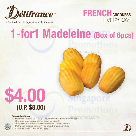 4.00 1-for-1 Madeleine (Box of 6pcs)