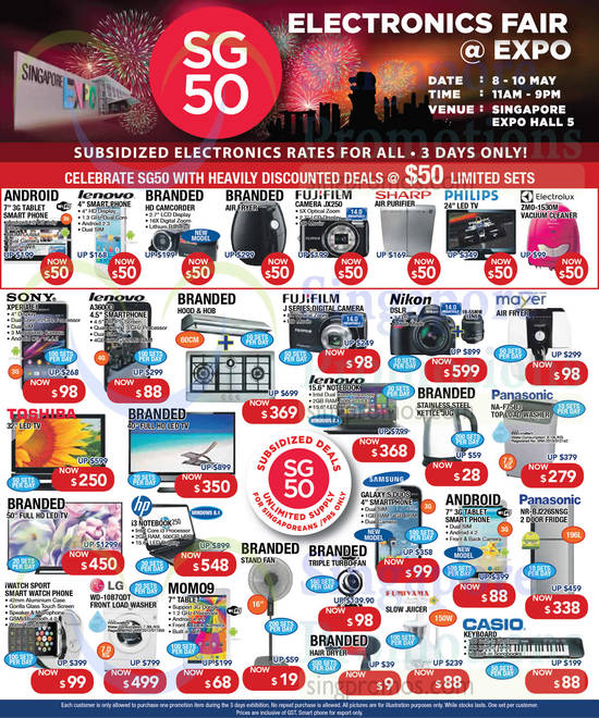 8 May Smartphones, Digital Cameras, Washers, Notebooks, TVs, Fan, Keyboard, Fridge, Hood, Hob, Sony, Fujifilm, Nikon, Lenovo, LG, HP, Samsung