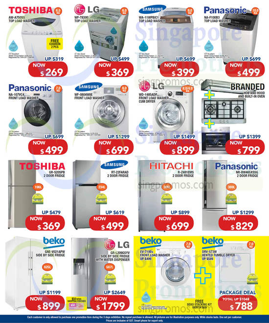 8 May Washers, Fridges, Toshiba, LG, Samsung, Panasonic, Hitachi, Beko