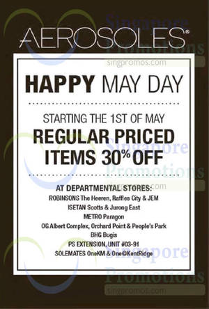 Featured image for (EXPIRED) Aerosoles 30% OFF May Day Sale 1 May 2015