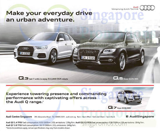 Audi Q3, Q5, Q7 23 May 2015