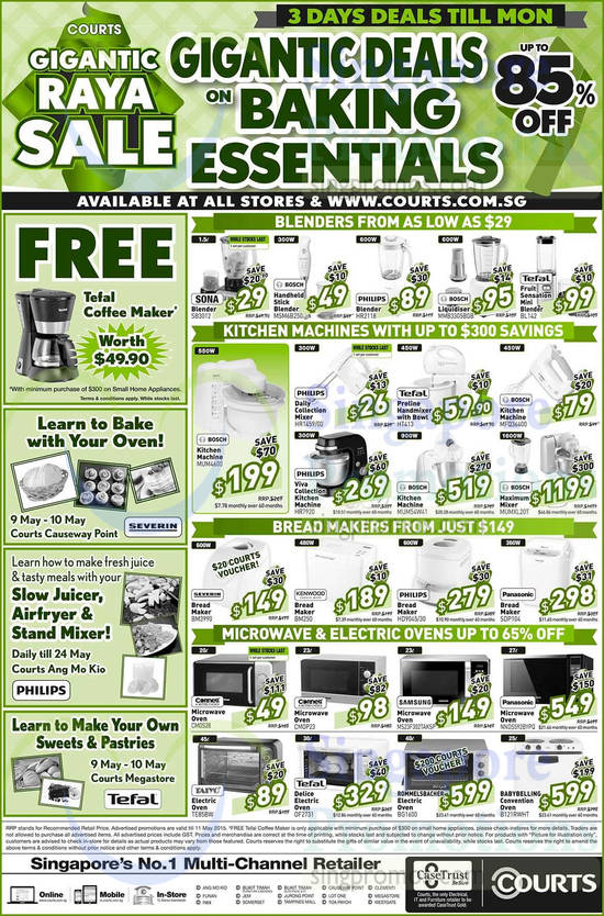 Baking Essentials Blenders, Kitchen Machines, Mixers, Bread Makers, Ovens, Sona, Bosch, Philips, Tefal, Bosch, Severin