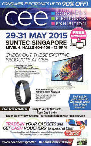 Featured image for (EXPIRED) Consumer Electronics Exhibition (CEE 2015) @ Suntec Singapore 29 – 31 May 2015