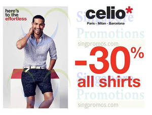 Featured image for Celio* 30% Off All Shirts Promo 11 – 26 May 2015
