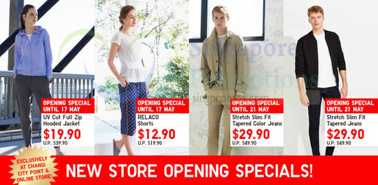 Changi City Point New Store Specials, Jacket, Shorts, Colour Jeans, Tapered Jeans