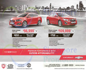 Featured image for Chevrolet Sonic Sedan & Cruze Sedan Features & Offers 2 May 2015