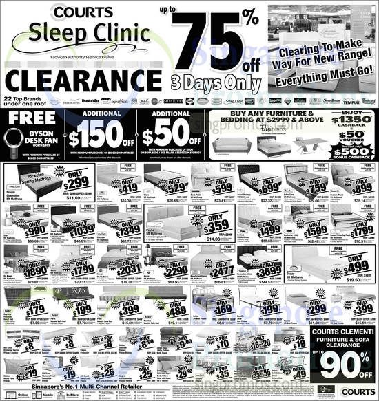 Courts Sleep Clinic Clearance 8 May 2015