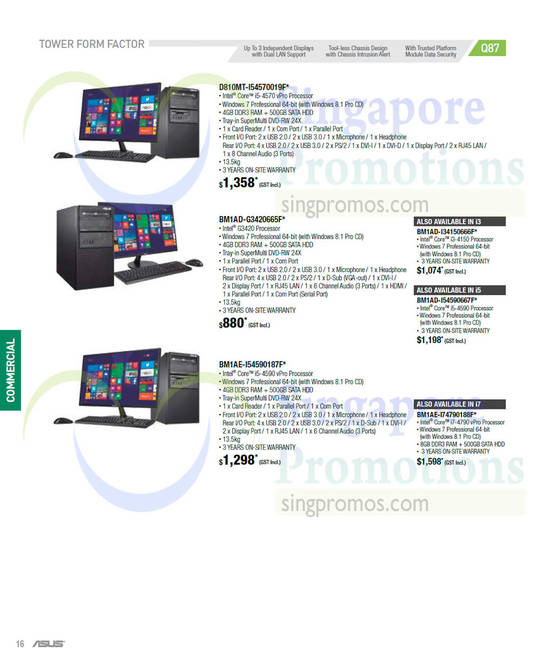 Desktop PCs Tower Form Factor