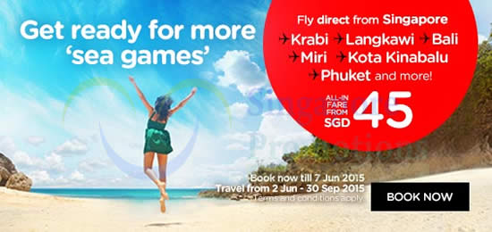 Featured image for Air Asia fr $45 (all-in) Promo Fares 1 - 7 Jun 2015
