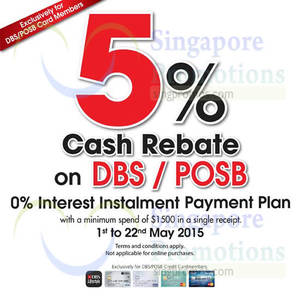 Featured image for (EXPIRED) Harvey Norman 5% Cash Rebate With DBS/POSB Cards 7 – 22 May 2015