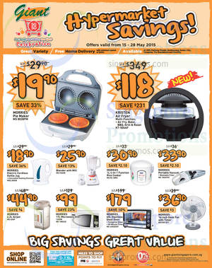 Featured image for Giant Hypermarket Aircon & Kitchen Appliances Offers 15 – 28 May 2015
