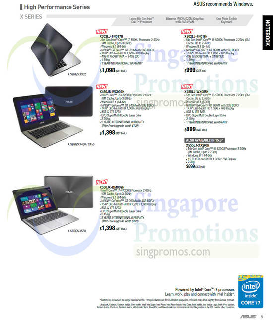 Notebooks High Performance X Series