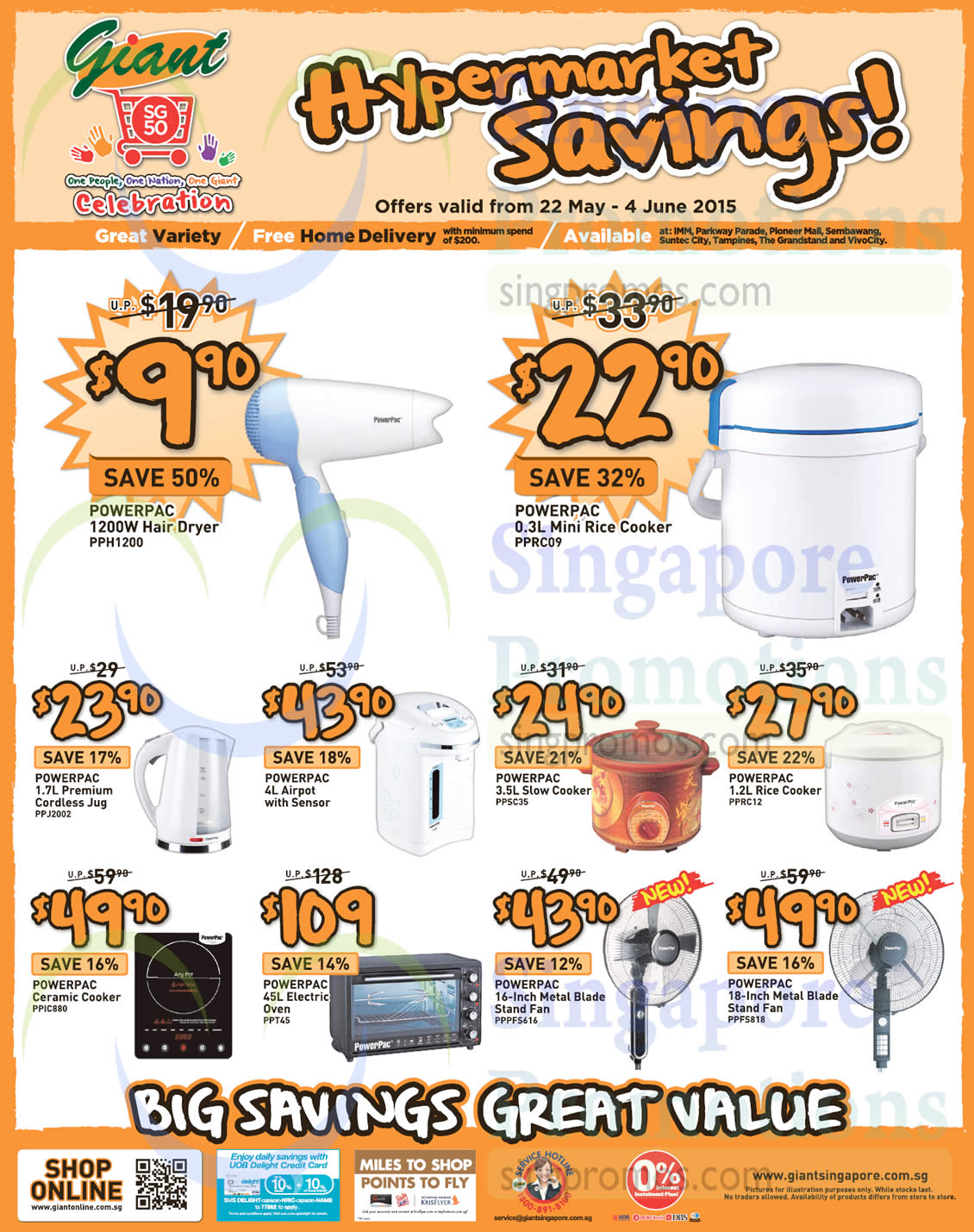 Featured image for Giant Hypermarket Appliances, TVs, Electric Scooters & More Offers 22 May - 4 Jun 2015