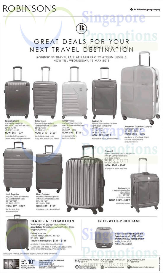 Robinsons Luggages 8 May 2015