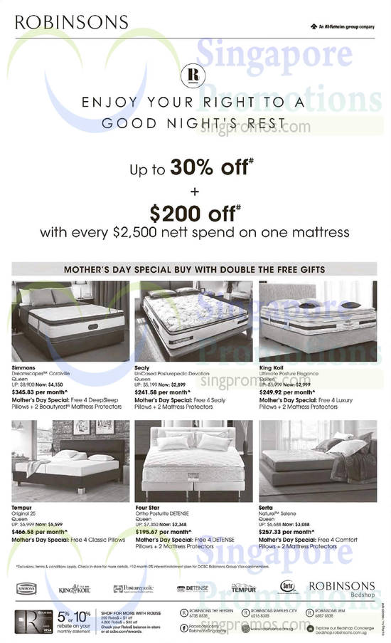 Robinsons Mattresses 8 May 2015