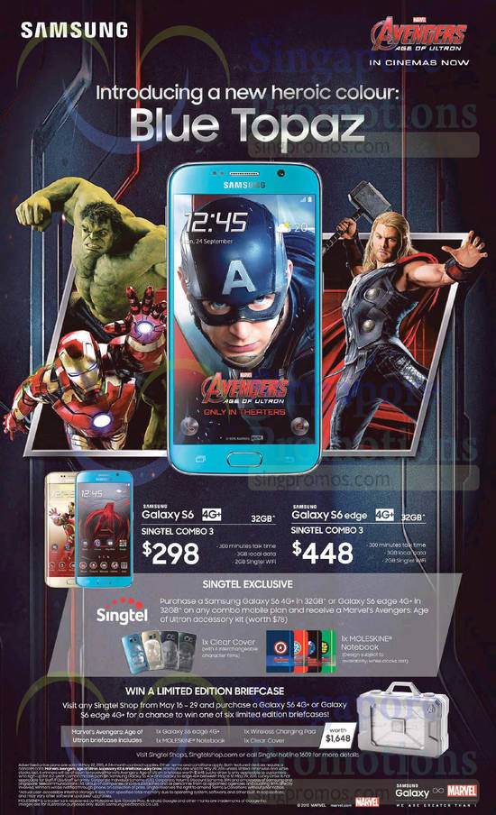 Samsung Galaxy S6, S6 Edge, Free Avengers Age of Ultron Accessory Kit