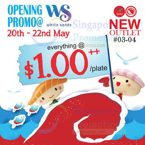 Featured image for (EXPIRED) Sushi Express $1+/plate Promo @ White Sands 20 – 22 May 2015