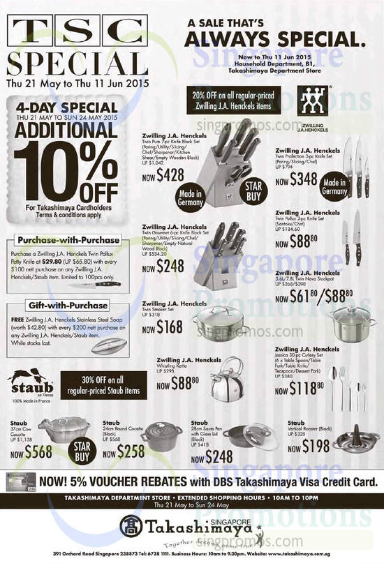 Takashimaya Knife Sets 21 May 2015