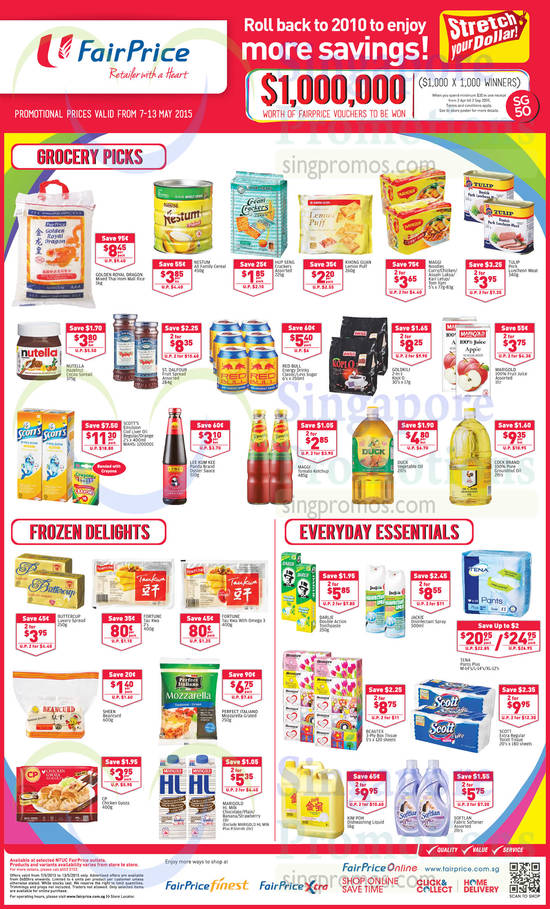 (Till 13 May) Groceries, Frozen Delights, Everyday Essentials, Nestum, Tulip, Nutella, Darlie, Softlan