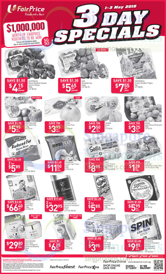 (Till 3 May) 3 Day Specials Fruits, Frozen Meats, Milk Powder, Biscuits, Wine