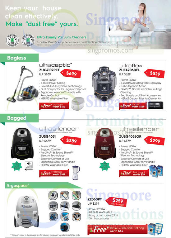 Vacuum Cleaners, Bagless, Bagged, Ergospace