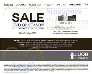 Featured image for Dsquared2, MaxMara, Max&Co, Marella, iBlues & Y-3 Sale 28 – 31 May 2015
