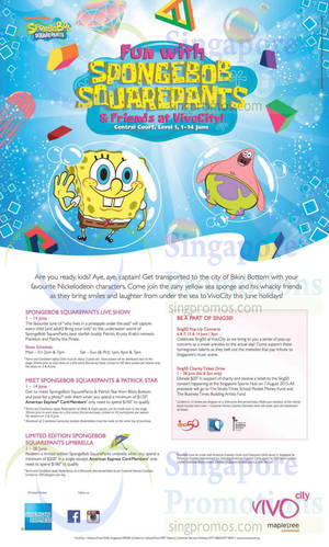 Featured image for (EXPIRED) VivoCity Spongebob Squarepants Activities & Promotions 1 – 14 Jun 2015