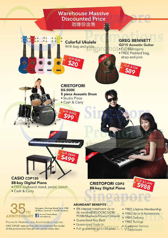 Warehouse Discounted Price Guitar, Ukulele, Drum, Digital Piano