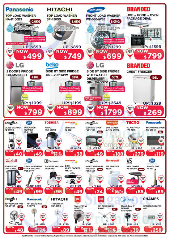 Washers, Fridges, Airpots, Microwave Oven, Kettle Jugs, Hair Dryer, Fans, Panasonic, Hitachi, Samsung, LG, Beko, Toshiba, Farfalla