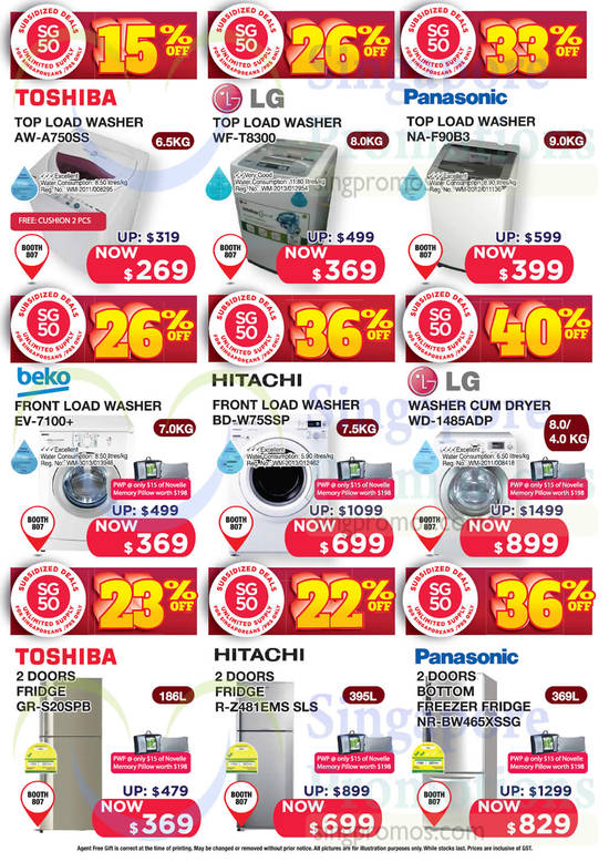 Washers Toshiba, LG, Panasonic, Beko, Hitachi