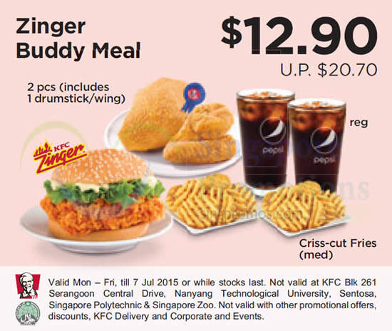 12.90 Zinger Buddy Meal