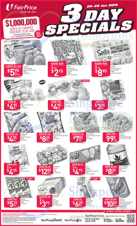 3 Day specials Fruits, Seafood, Frozen, Chocolates, Groceries