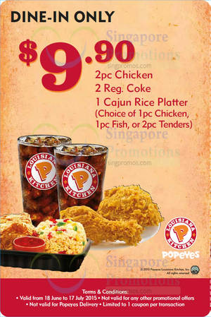 Featured image for Popeyes Ramadan Dine-in Discount Coupons 18 Jun – 17 Jul 2015