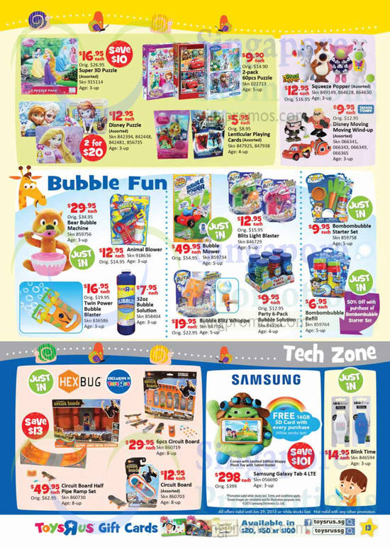 Bubble Fun, Tech Zone, Electronic Toys, Hex Bug, Samsung Galaxy Tab 4 LTE, Bubble Blowers, Puzzles