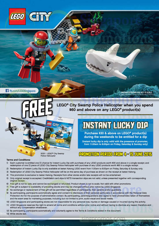 Free Lego City Swamp Police Helicopter, Instant Lucky Dip