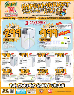 Featured image for Giant Hypermarket Air Conditioners Offers 6 – 18 Jun 2015