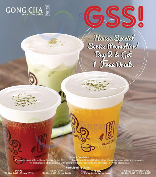 Gong Cha Buy 2 Get 1 FREE Promotion J8 SSC TM 3 28 Jun 2015