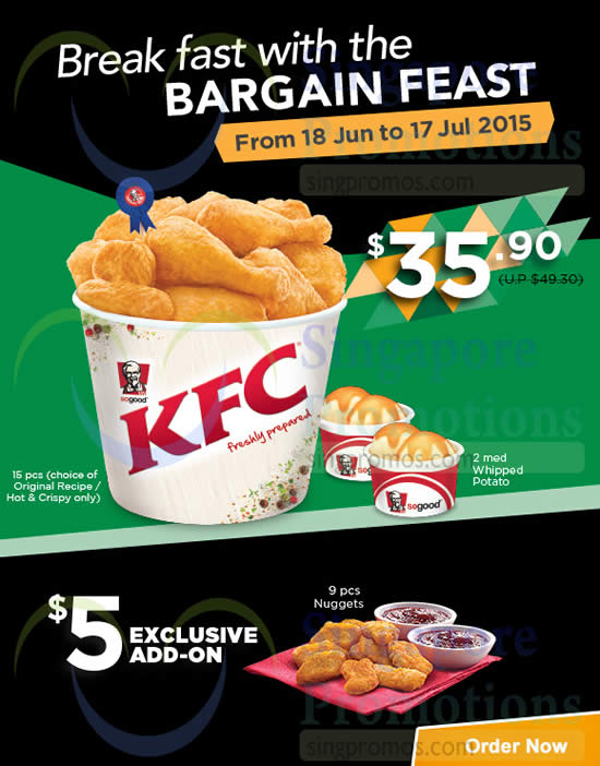 Kfc 35 90 Bargain Feast Combo Meal 18 Jun 17 Jul 2015