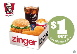 Featured image for (EXPIRED) KFC $1 Off Ultimate Box For SAFRA Cardholders 1 – 7 Jul 2015