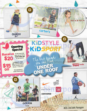 Featured image for (EXPIRED) Kidstyle Kidsport Opening Specials @ Paragon 27 Jun – 31 Jul 2015