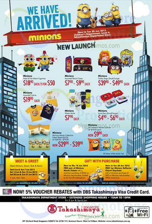 Featured image for Minions New Launch Offers @ Takashimaya D.S. 6 – 30 Jun 2015