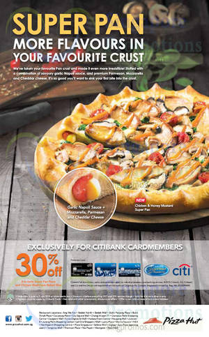 Featured image for Pizza Hut 30% OFF Dining Offers For Citibank Cardmembers 26 Jun – 7 Jul 2015