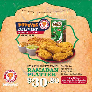 Featured image for (EXPIRED) Popeyes Delivery Ramadan Platter Combo Meal 17 Jun – 16 Jul 2015