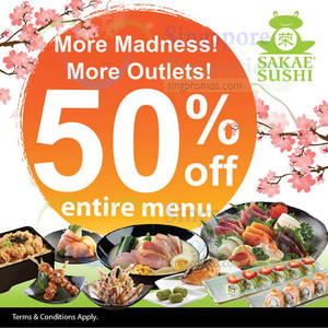 Featured image for (EXPIRED) Sakae Sushi 50% Off Entire Menu @ Icon Village 12 Jun 2015