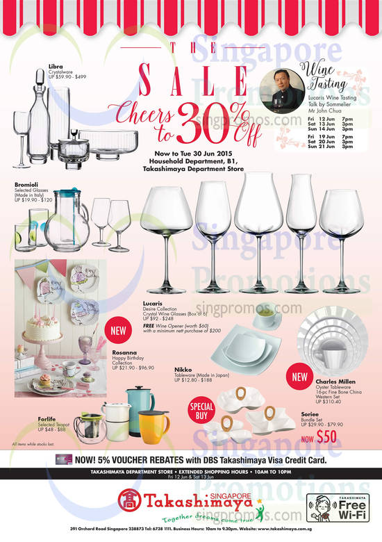 Takashimaya Tableware Offers 12 Jun 2015