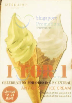 Featured image for Tsujiri 1 for 1 Soft Ice Creams @ Central 12 – 21 Jun 2015