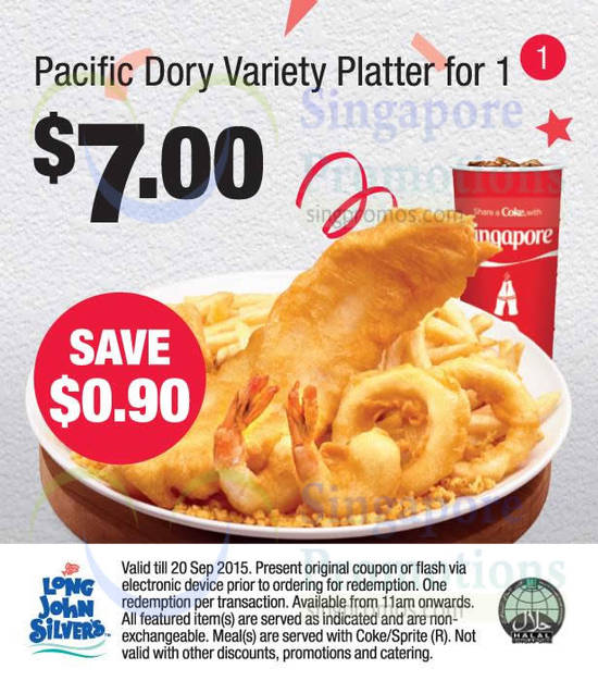 (1) 7.00 Pacific Dory Variety Platter for 1