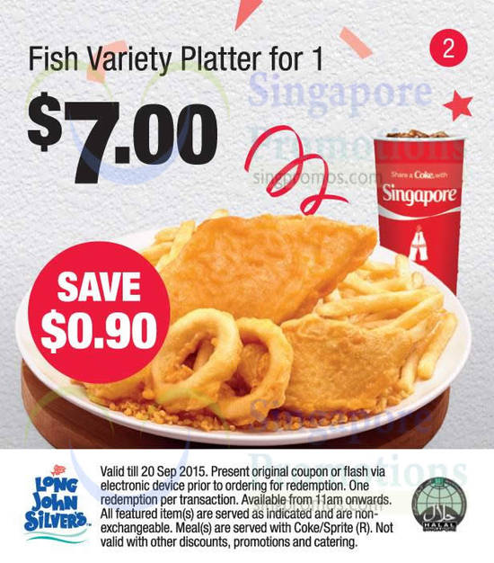 (2) 7.00 Fish Variety Platter for 1